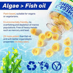 Nextdia plant based algae oil supplement bottle detailing sugar free and gelatin free benefits
