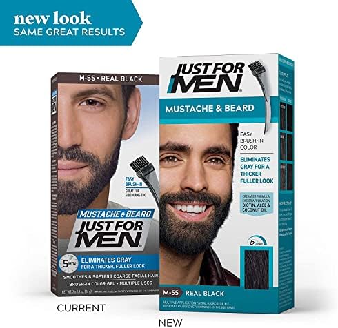 Real Black M-55 facial hair color kit for professional gray coverage at home.