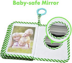 Close up view of the durable fabric pages and clear photo sleeves of Amzoya family album