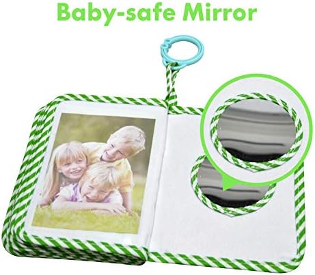 Close up view of the durable fabric pages and clear photo sleeves of Amzoya family album