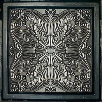 Antique Ceilings Astana Antique Silver Black PVC Ceiling Tile front view