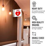 USA made emergency defibrillator sign for medical clinics