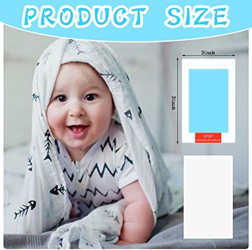 Close-up of the double-sided color inkpad showing the clear usage warning for mess-free infant printing.