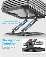 LOXP non slip silicone padding close up on premium black laptop riser