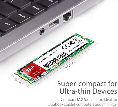 Silicon Power 2280 form factor internal drive showcasing the ultra slim compact profile design.