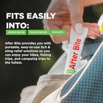 After Bite Itch Eraser gel being applied to a mosquito bite for rapid relief