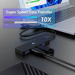 Tymyp 5Gbps USB hub connected to an external hard drive
