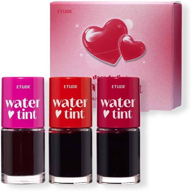 Etude fruit inspired water stains showing compact travel friendly sizes