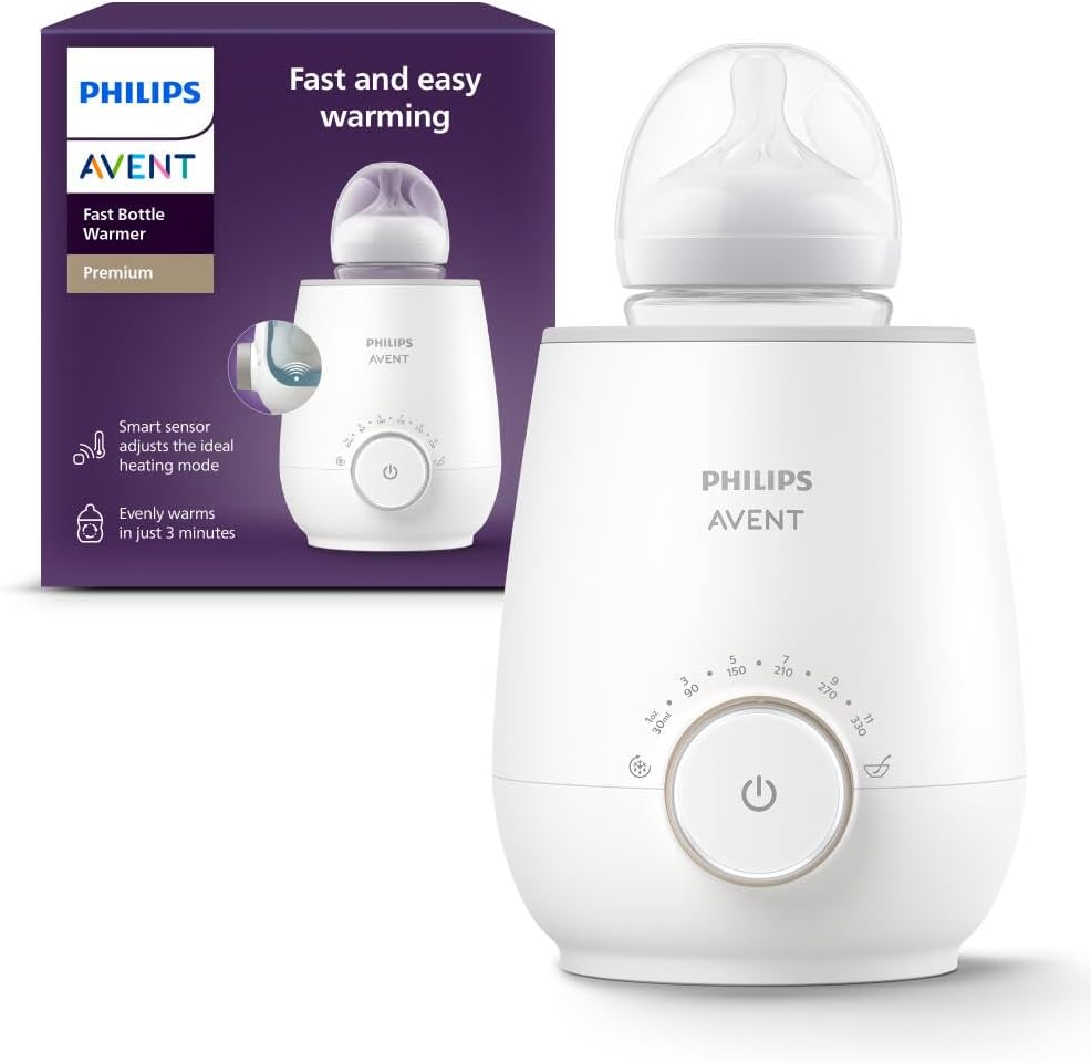 Philips Avent Premium Fast Bottle Warmer front view showing control dial