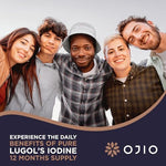 Ojio Lugols Iodine 2 percent product safety seal and certified expiration details
