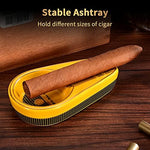 Demcigar elegant ceramic cigar ashtray holder showcasing stable single slot design