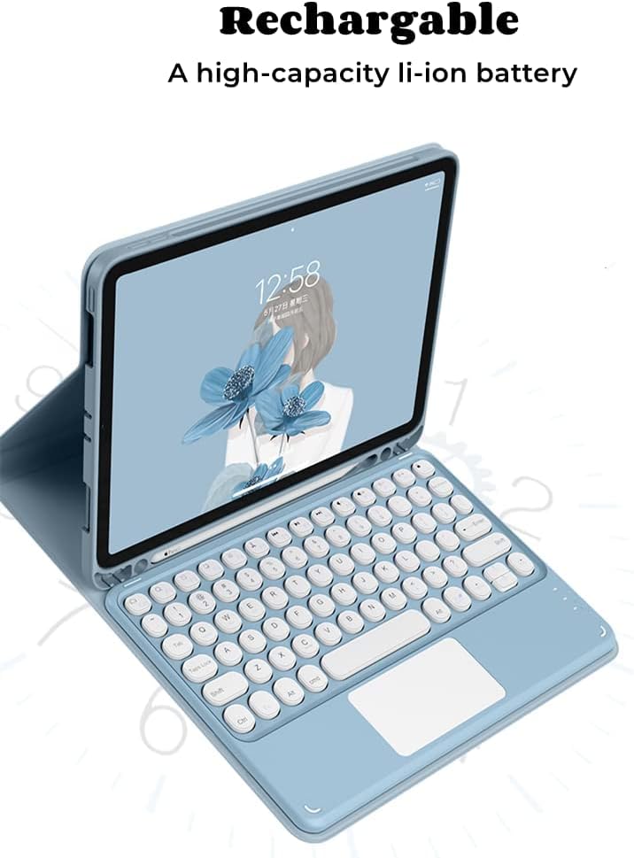 AnMengXinLing Galaxy Tab keyboard case displayed in folding stand viewing angle