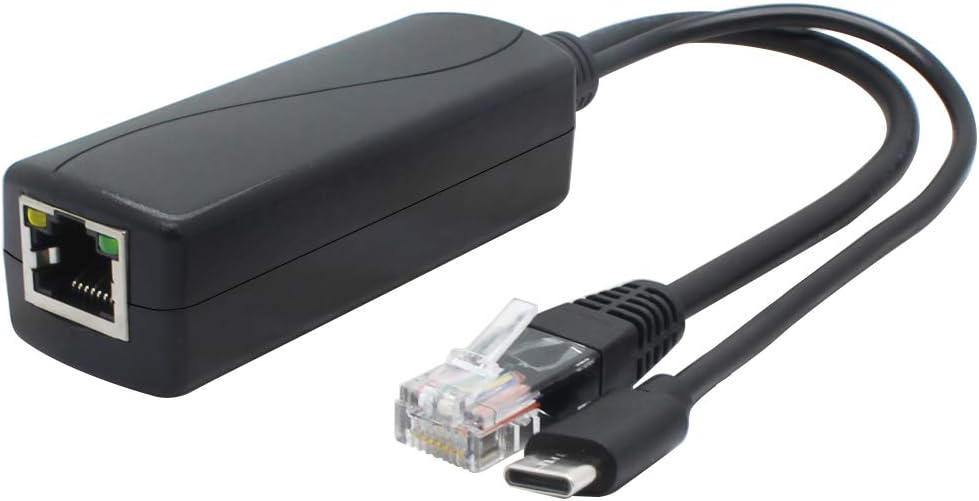 ANVISION 5V PoE Splitter front view showing USB Type-C connector