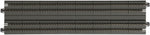 Kato model railroad track top angle view showing dual rails