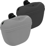 MGKSHADOW silicone dog treat pouch front view showing grey and black training bags