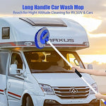 LUKCOZMO car cleaning brush kit with extended telescopic handle showcasing scratch-free vehicle washing capabilities.