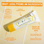 Close up of soft food-grade silicone bristles on a Jack N' Jill training toothbrush.