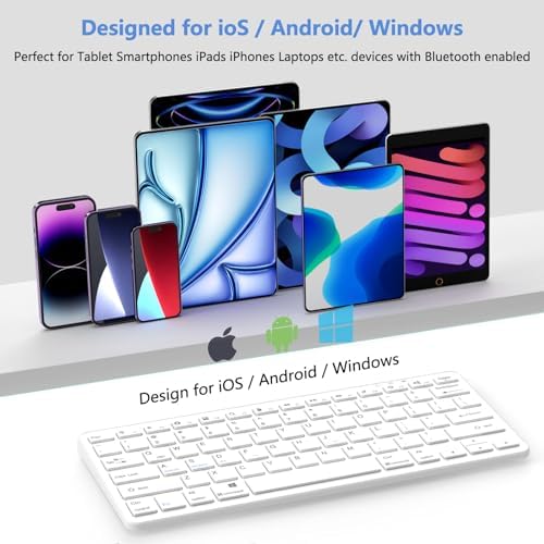 MMK universal tablet keyboard paired with an iPad Air showing cross platform compatibility setup