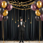 Large twenty feet by ten feet black photo booth backdrop for graduation parties