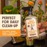 Aunt Fannie's daily countertop spray Bright Lemon scent for premium stone care.