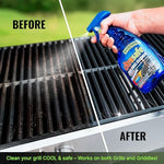 Citrusafe barbecue and smoker cleaner spray for removing burnt food from grill racks.
