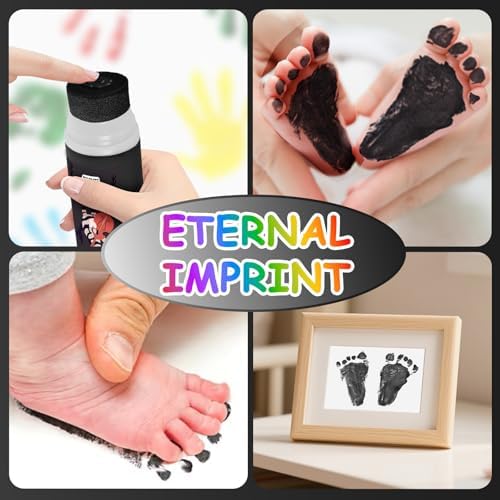 Using the dog safe paint for paws to capture pet prints cleanly.