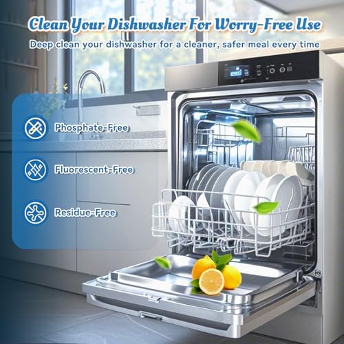 Back of Bellaluce dishwasher cleaner box with usage details