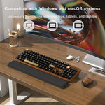 MPTOG ergonomic wireless optical mouse in black and brown showcasing a sleek contoured grip