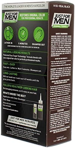 Authentic Just For Men hair color box back details