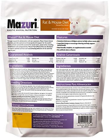Mazuri rat and mouse diet odor control formula ingredients label view