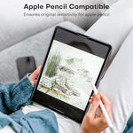 Omoton screen protector showing Apple Pencil compatibility