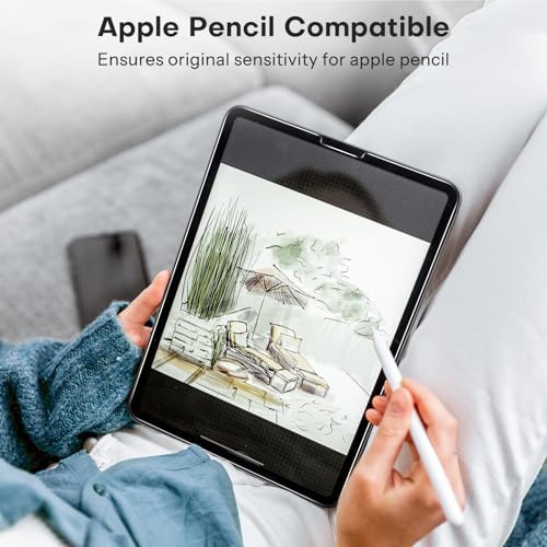 Omoton screen protector showing Apple Pencil compatibility