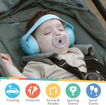 Detail of soft padded ear cups on Nuby baby noise protection