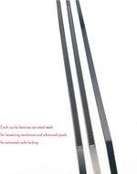 Black plastic zip ties self-locking mechanism close up.