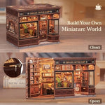 Fsolis 3D wooden puzzle bookshelf diorama illumination