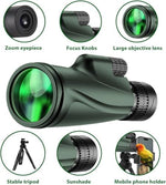 Side profile of the durable KTBDING 80x100 high power optical device showcasing its robust grip texture