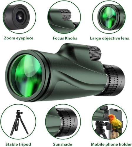 Side profile of the durable KTBDING 80x100 high power optical device showcasing its robust grip texture