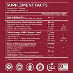 AiVital 11-in-1 astaxanthin complex supplement facts label showing non-GMO clean ingredients