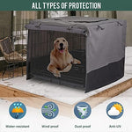 Rachmi universal 42 inch dog crate privacy screen side view angle.