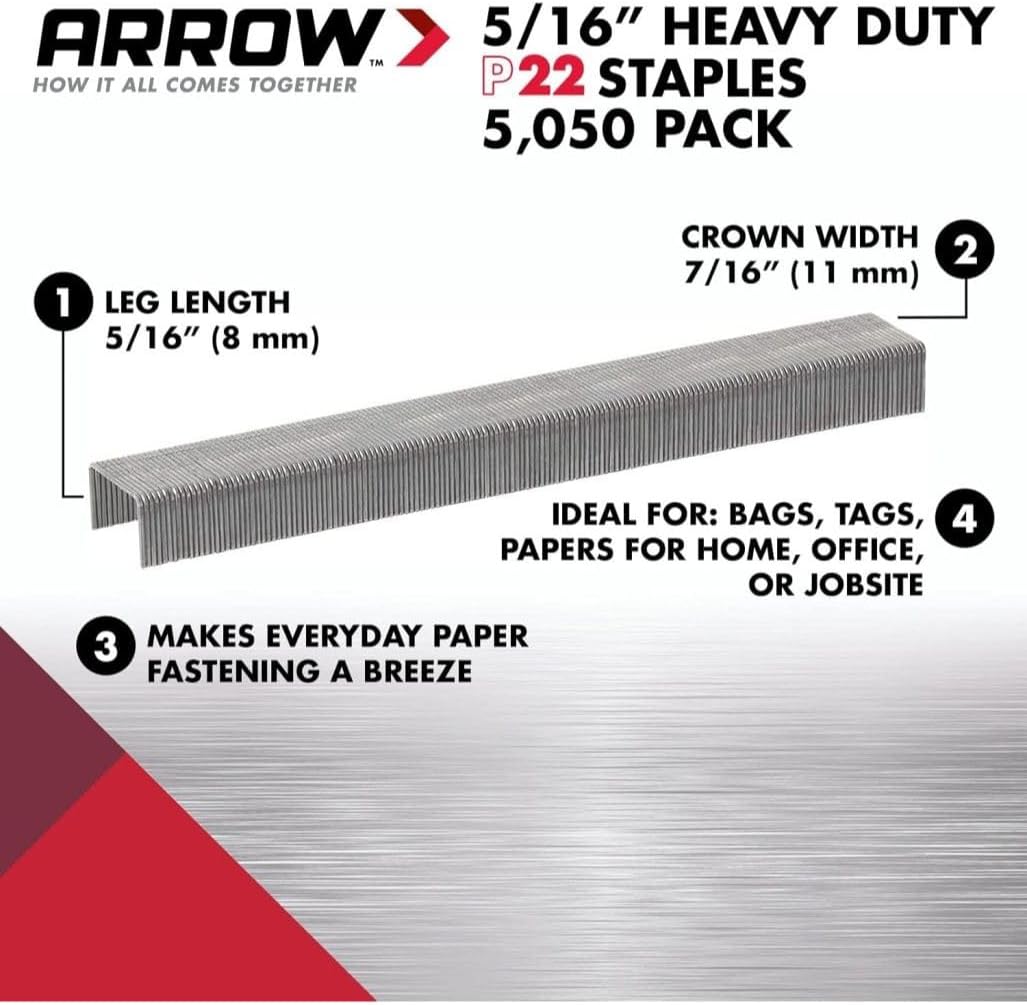 Arrow 5/16 inch staples stack view for office use