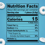 Close up of individually wrapped classic peppermint ring mints