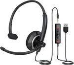Awatrue wired headset connected to laptop for webinars