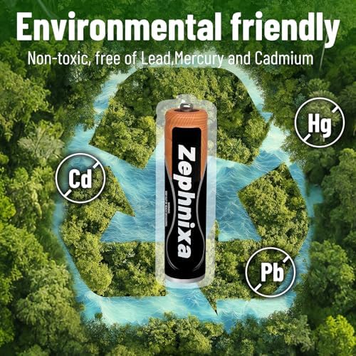 Zephnixa 550mAh AAA cell packaging detailing the 1200 plus charging cycles performance guarantee.