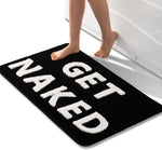 QJHOMO Get Naked Bath Mat Cute Black and White Bathroom Rugs Funny Non Slip Bathtub Decor Mats Super Absorbent Floor Carpet Machine Washable Bahtmat for Tub, Shower, Bedroom (18x48 inch) - Image 11