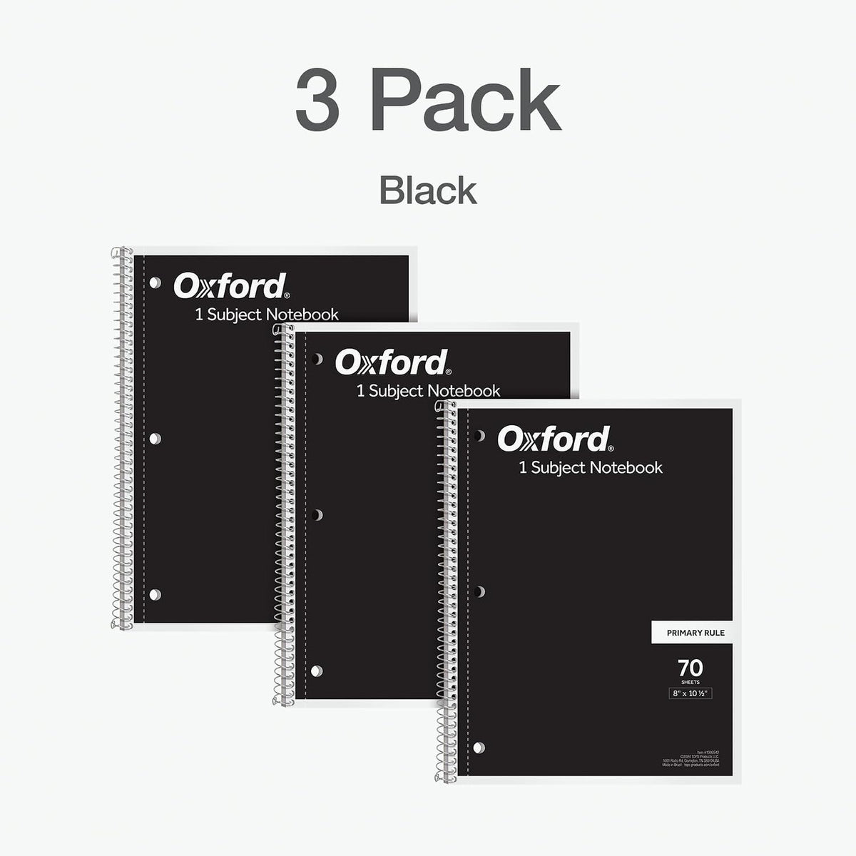 Oxford primary ruled notebook back cover and product details