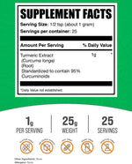 BulkSupplements pure curcumin ninety-five percent extract packaging details