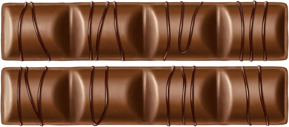 Kinder Bueno wafer bar showing creamy hazelnut filling cross section
