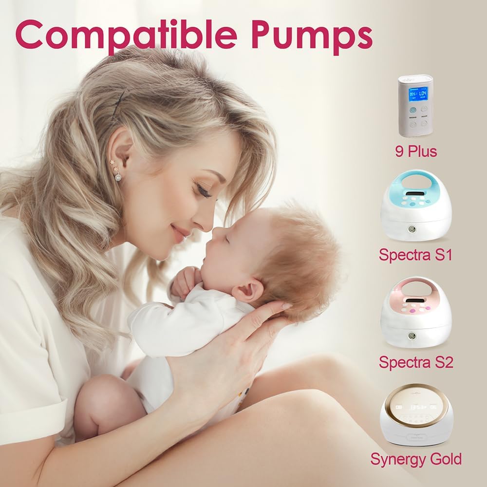 Nenesupply 21mm 2 pc Flanges Duckbill Valves Compatible with Spectra S2 S1 9 Plus Synergy Gold Breastpump Replacement to Spectra Pump Parts Flange Accessories Wide Mouth Work with Backflow Protector - Image 9