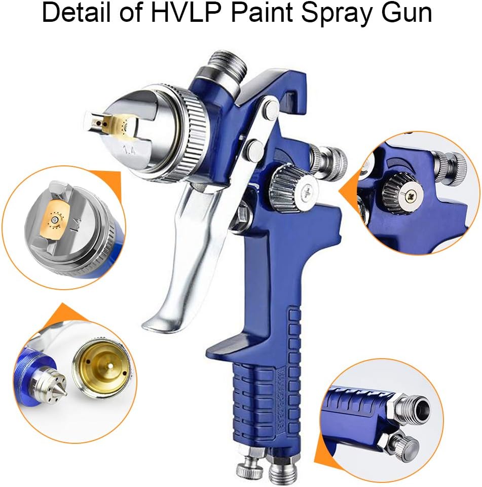 Side profile of the Hotorda HVLP spray gun showing ergonomic handle design