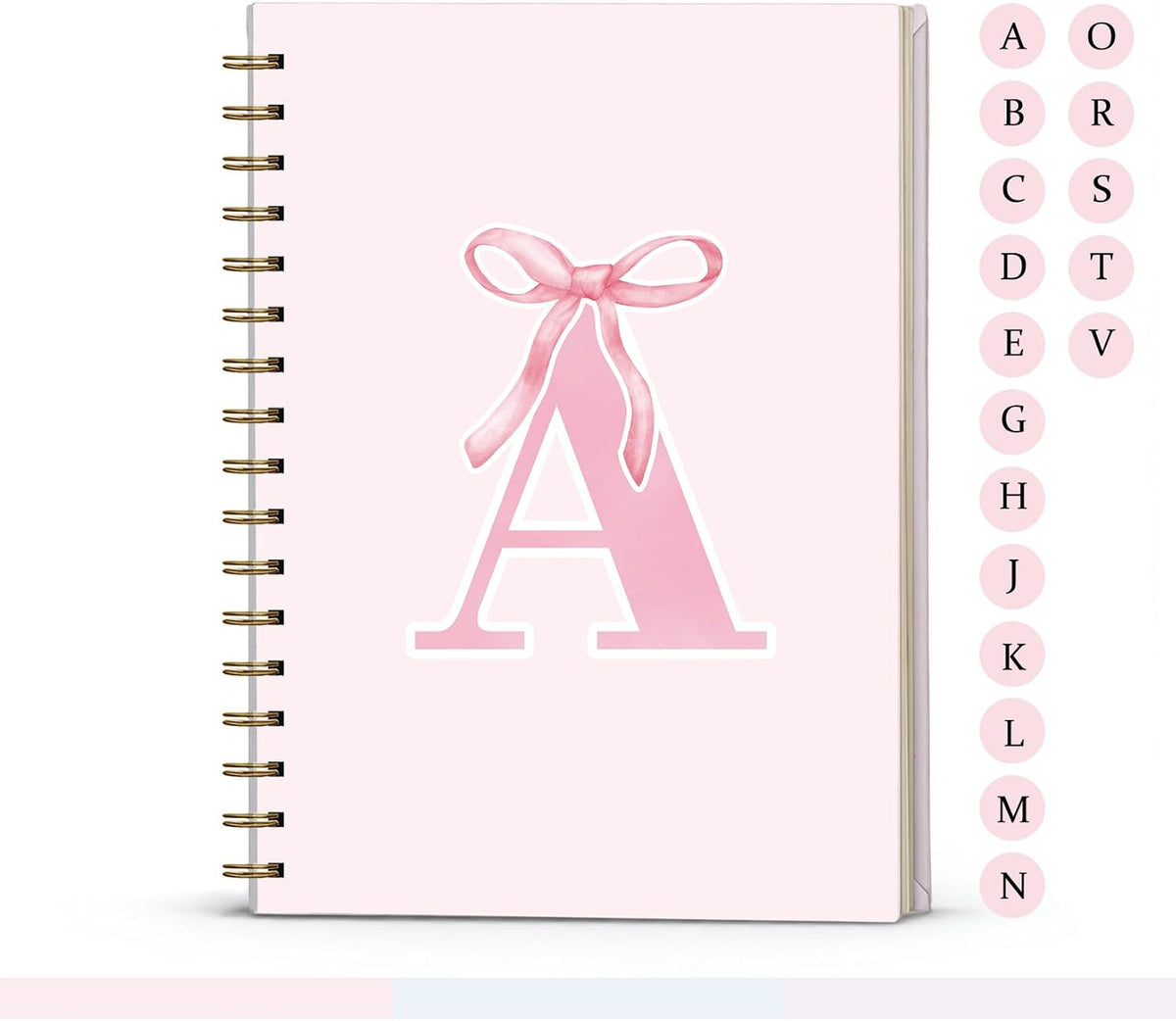 Pink Cute Bow Journal Spiral Notebook for Girls, 5.5 x 8.3 Inch | Initial M School Journal Diary Gifts for Teen Girl Kids, Personalized Gifts for Women, Pink Bow Hardcover Spiral Notebook - Image 15